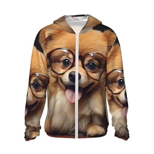 Herren UPF 50+ Sonnenschutz Hoodie Pomeranian Hund trägt Brille Langarm Sonnenhemden durchgehender Reißverschluss leichte Angeljacke schwarz XXL Herren UPF 50+ Sonnenschutz Hoodie Pomeranian Hund trägt Brille Langarm Sonnenhemden durchgehender Reißverschluss leichte Angeljacke schwarz XXL von SDTYKHJ