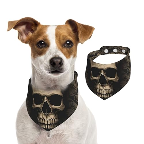 Hunde-Bandana, Gothic-Tapete, Totenkopf-Haustier-Schal, verstellbar, waschbar, doppelseitig, Haustier-Halstuch, Baumwolle, Dreieck-Lätzchen, Hunde-Schals, Katzenschals für Welpen, Kostümzubehör, groß Hunde-Bandana, Gothic-Tapete, Totenkopf-Haustier-Schal, verstellbar, waschbar, doppelseitig, Haustier-Halstuch, Baumwolle, Dreieck-Lätzchen, Hunde-Schals, Katzenschals für Welpen, Kostümzubehör, groß von SDTYKHJ