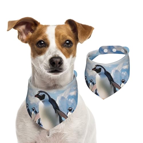Hunde-Bandana, Pinguine, Haustier-Schal, verstellbar, waschbar, doppelseitig, Haustier-Halstuch, Baumwolle, Dreieck-Lätzchen, Hunde-Schals, Katzenschals für Welpen, Kostüm-Zubehör, Größe L von SDTYKHJ