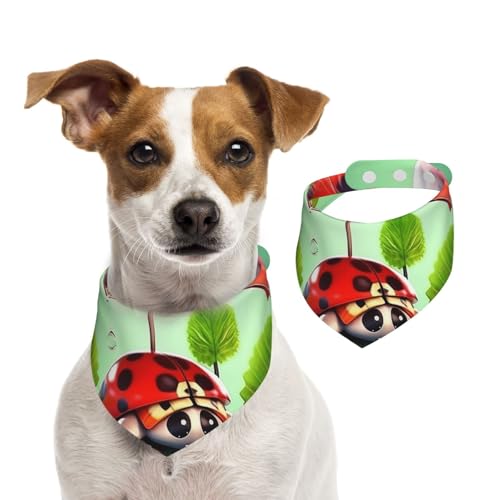 Hunde-Halstuch, lustig, Marienkäfer, Regenschirme, Haustier-Schal, verstellbar, waschbar, doppelseitig, Haustier-Halstuch, Baumwolle, Dreieck-Lätzchen, Hunde-Schals, Katzenschals für Welpen von SDTYKHJ