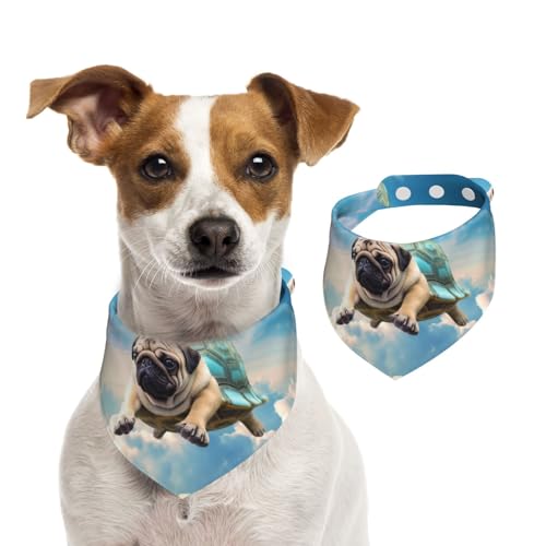 Hunde-Halstuch, lustig, Schildkröte, Mops, Hund im Himmel, verstellbar, waschbar, doppelseitig, Haustier-Halstuch, Baumwolle, Dreieck-Lätzchen, Hunde-Schals, Katzenschals für Welpen, Kostüm-Zubehör Hunde-Halstuch, lustig, Schildkröte, Mops, Hund im Himmel, verstellbar, waschbar, doppelseitig, Haustier-Halstuch, Baumwolle, Dreieck-Lätzchen, Hunde-Schals, Katzenschals für Welpen, Kostüm-Zubehör von SDTYKHJ