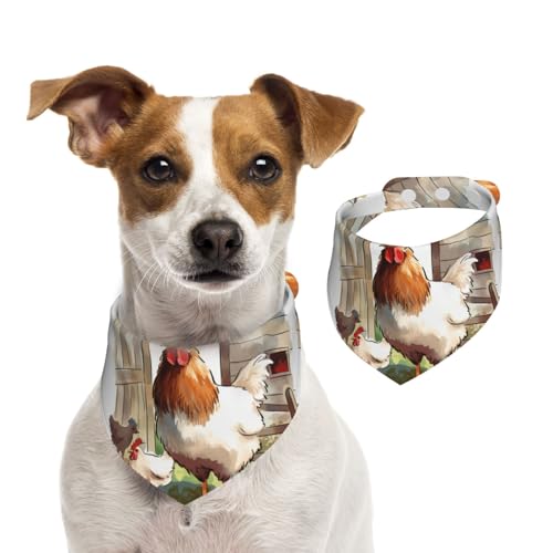 Hundehalstuch, Bauernhoftiere, Haustier-Schal, verstellbar, waschbar, doppelseitig, Haustier-Halstuch, Baumwolle, Dreieck-Lätzchen, Hunde-Schals, Katzenschals für Welpen, Kostüm-Zubehör, Größe L Hundehalstuch, Bauernhoftiere, Haustier-Schal, verstellbar, waschbar, doppelseitig, Haustier-Halstuch, Baumwolle, Dreieck-Lätzchen, Hunde-Schals, Katzenschals für Welpen, Kostüm-Zubehör, Größe L von SDTYKHJ