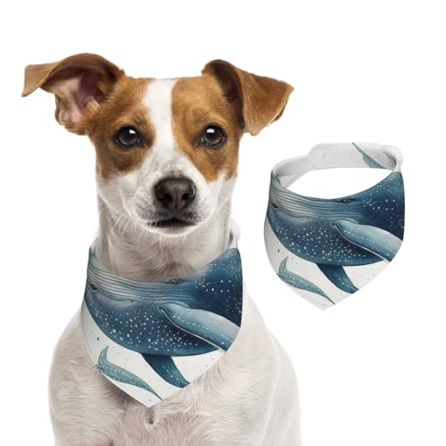 Hundehalstuch, Blauwal-Haustier-Schal, verstellbar, waschbar, doppelseitig, Haustier-Halstuch, Baumwolle, Dreieck-Lätzchen, Hunde-Schals, Katzenschals für Welpen, Kostüm-Zubehör, Größe L Hundehalstuch, Blauwal-Haustier-Schal, verstellbar, waschbar, doppelseitig, Haustier-Halstuch, Baumwolle, Dreieck-Lätzchen, Hunde-Schals, Katzenschals für Welpen, Kostüm-Zubehör, Größe L von SDTYKHJ