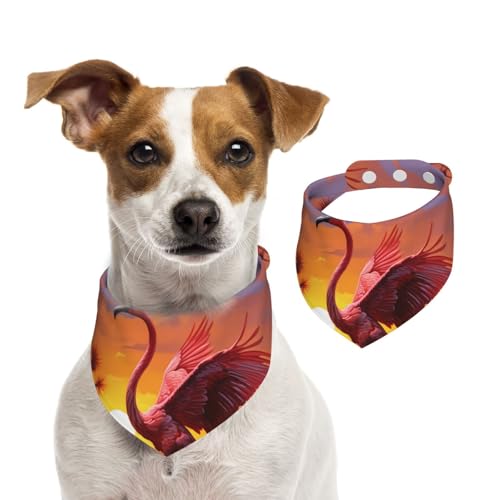 Hundehalstuch, Flamingo, Sonnenuntergang, Haustier-Schal, verstellbar, waschbar, doppelseitig, Haustier-Halstuch, Baumwolle, Dreieck-Lätzchen, Hunde-Schals, Katzenschals für Welpen, Kostüm-Zubehör Hundehalstuch, Flamingo, Sonnenuntergang, Haustier-Schal, verstellbar, waschbar, doppelseitig, Haustier-Halstuch, Baumwolle, Dreieck-Lätzchen, Hunde-Schals, Katzenschals für Welpen, Kostüm-Zubehör von SDTYKHJ