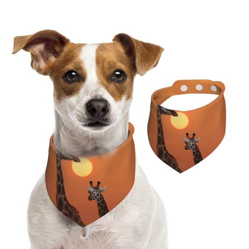 Hundehalstuch, Giraffe bei Sonnenuntergang, Haustier-Schal, verstellbar, waschbar, doppelseitig, Haustier-Halstuch, Baumwolle, Dreieck-Lätzchen, Hunde-Schals, Katzenschals für Welpen, Kostüm-Zubehör Hundehalstuch, Giraffe bei Sonnenuntergang, Haustier-Schal, verstellbar, waschbar, doppelseitig, Haustier-Halstuch, Baumwolle, Dreieck-Lätzchen, Hunde-Schals, Katzenschals für Welpen, Kostüm-Zubehör von SDTYKHJ