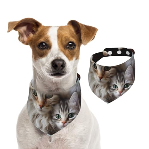 Hundehalstuch, Katzenschal, verstellbar, waschbar, doppelseitig, Haustier-Halstuch, Baumwolle, Dreieck-Lätzchen, Hunde-Schals, Katzenschals für Welpen, Kostüm, Zubehör, Größe M von SDTYKHJ