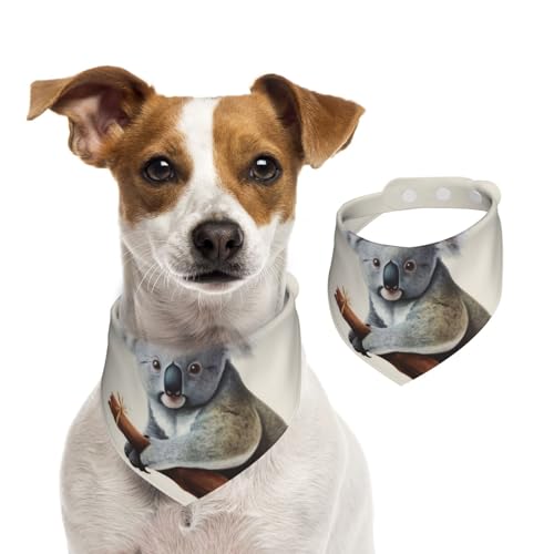 Hundehalstuch, Koala- und Schmetterlings-Haustier-Schal, verstellbar, waschbar, doppelseitig, Haustier-Halstuch, Baumwolle, Dreieck-Lätzchen, Hunde-Schals, Katzenschals für Welpen, Kostüm-Zubehör von SDTYKHJ