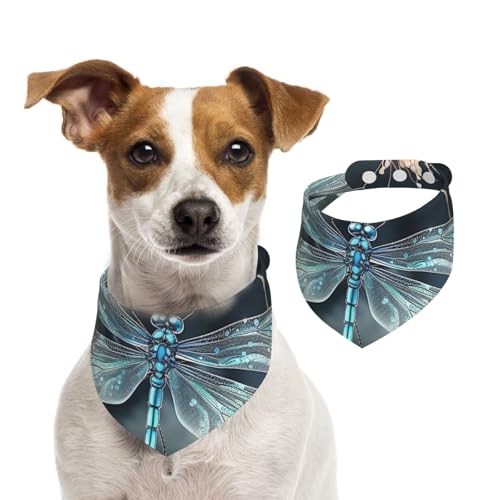 Hundehalstuch, Libelle, Blume, Haustier-Schal, verstellbar, waschbar, doppelseitig, Haustier-Halstuch, Baumwolle, Dreieck-Lätzchen, Hunde-Schals, Katzen, Schals für Welpen, Kostüm, Zubehör, Größe S Hundehalstuch, Libelle, Blume, Haustier-Schal, verstellbar, waschbar, doppelseitig, Haustier-Halstuch, Baumwolle, Dreieck-Lätzchen, Hunde-Schals, Katzen, Schals für Welpen, Kostüm, Zubehör, Größe S von SDTYKHJ