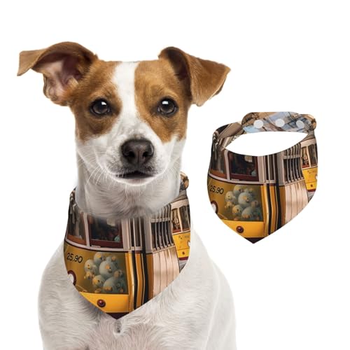 Hundehalstuch, Lissabon, Straßenbahn, Haustier-Schal, verstellbar, waschbar, doppelseitig, Haustier-Halstuch, Baumwolle, Dreieck-Lätzchen, Hunde-Schals, Katzenschals für Welpen, Kostüm-Zubehör, Größe Hundehalstuch, Lissabon, Straßenbahn, Haustier-Schal, verstellbar, waschbar, doppelseitig, Haustier-Halstuch, Baumwolle, Dreieck-Lätzchen, Hunde-Schals, Katzenschals für Welpen, Kostüm-Zubehör, Größe von SDTYKHJ