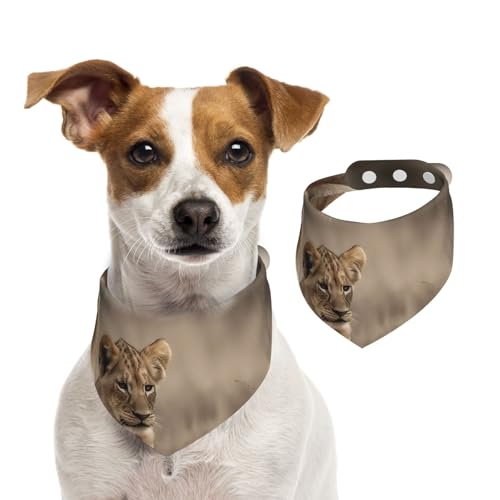 Hundehalstuch, Löwin mit Junges, Haustier-Schal, verstellbar, waschbar, doppelseitig, Haustier-Halstuch, Baumwolle, Dreieck-Lätzchen, Hunde-Schals, Katzenschals für Welpen, Kostüm-Zubehör, Größe M Hundehalstuch, Löwin mit Junges, Haustier-Schal, verstellbar, waschbar, doppelseitig, Haustier-Halstuch, Baumwolle, Dreieck-Lätzchen, Hunde-Schals, Katzenschals für Welpen, Kostüm-Zubehör, Größe M von SDTYKHJ