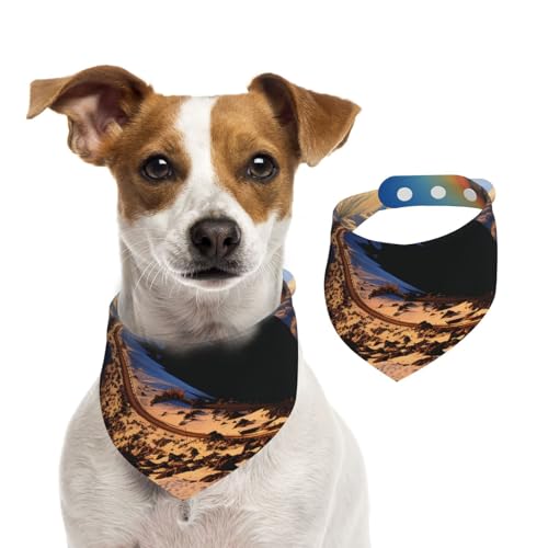 Hundehalstuch, Mauna Kea Summit Sonnenuntergang, Haustier-Schal, verstellbar, waschbar, doppelseitig, Haustier-Halstuch, Baumwolle, Dreieck-Lätzchen, Hundeschals, Katzenschals für Welpen von SDTYKHJ
