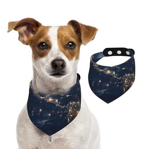 Hundehalstuch, Motiv: Erde aus dem Weltraum, Haustier-Schal, verstellbar, waschbar, doppelseitig, Haustier-Halstuch, Baumwolle, Dreieck-Lätzchen, Hunde-Schals, Katzenschals für Welpen, Kostüm-Zubehör Hundehalstuch, Motiv: Erde aus dem Weltraum, Haustier-Schal, verstellbar, waschbar, doppelseitig, Haustier-Halstuch, Baumwolle, Dreieck-Lätzchen, Hunde-Schals, Katzenschals für Welpen, Kostüm-Zubehör von SDTYKHJ