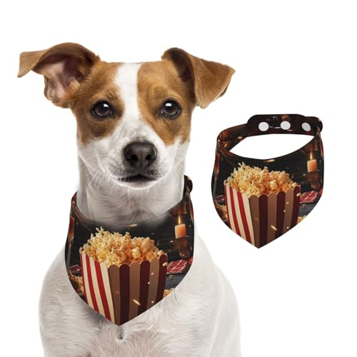 Hundehalstuch, Motiv: Filmabend, Party, Haustier-Schal, verstellbar, waschbar, doppelseitig, Haustier-Halstuch, Baumwolle, Dreieck-Lätzchen, Hunde-Schals, Katzenschals für Welpen, Kostüm, Zubehör Hundehalstuch, Motiv: Filmabend, Party, Haustier-Schal, verstellbar, waschbar, doppelseitig, Haustier-Halstuch, Baumwolle, Dreieck-Lätzchen, Hunde-Schals, Katzenschals für Welpen, Kostüm, Zubehör von SDTYKHJ