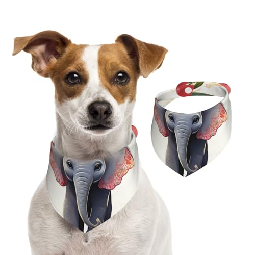 Hundehalstuch, Motiv: Glückselefant, verstellbar, waschbar, doppelseitig, Haustier-Halstuch, Baumwolle, Dreieck-Lätzchen, Hunde-Schals, Katzenschals für Welpen, Kostüm-Zubehör, Größe L Hundehalstuch, Motiv: Glückselefant, verstellbar, waschbar, doppelseitig, Haustier-Halstuch, Baumwolle, Dreieck-Lätzchen, Hunde-Schals, Katzenschals für Welpen, Kostüm-Zubehör, Größe L von SDTYKHJ