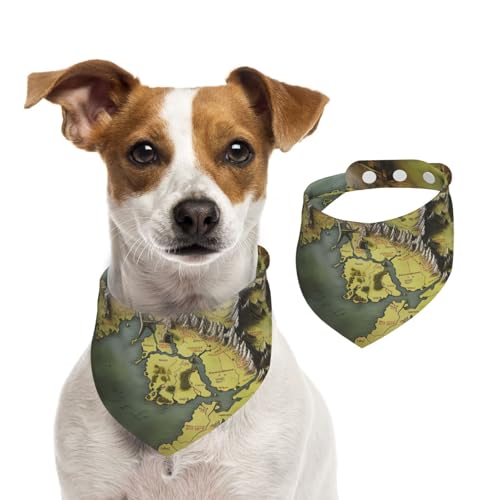 Hundehalstuch, Motiv: Karte der Mittelerde, verstellbar, waschbar, doppelseitig, Haustier-Halstuch, Baumwolle, Dreieck-Lätzchen, Hunde-Schals, Katzenschals für Welpen, Kostüm, Zubehör, Größe M Hundehalstuch, Motiv: Karte der Mittelerde, verstellbar, waschbar, doppelseitig, Haustier-Halstuch, Baumwolle, Dreieck-Lätzchen, Hunde-Schals, Katzenschals für Welpen, Kostüm, Zubehör, Größe M von SDTYKHJ
