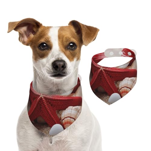 Hundehalstuch, Motiv: Rote Seesternmuscheln, Haustier-Schal, verstellbar, waschbar, doppelseitig, Haustier-Halstuch, Baumwolle, Dreieck-Lätzchen, Hunde-Schals, Katzenschals für Welpen, Kostüm-Zubehör Hundehalstuch, Motiv: Rote Seesternmuscheln, Haustier-Schal, verstellbar, waschbar, doppelseitig, Haustier-Halstuch, Baumwolle, Dreieck-Lätzchen, Hunde-Schals, Katzenschals für Welpen, Kostüm-Zubehör von SDTYKHJ
