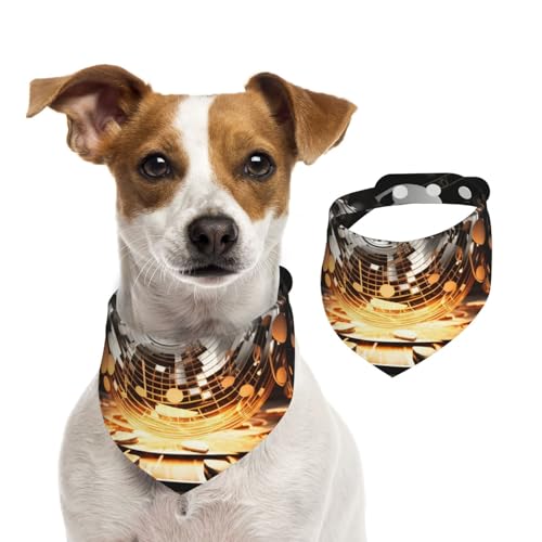 Hundehalstuch, Musik-Notenschlüssel, Haustier-Schal, verstellbar, waschbar, doppelseitig, Haustier-Halstuch, Baumwolle, Dreieck-Lätzchen, Hunde-Schals, Katzenschals für Welpen, Kostüm-Zubehör, Größe L von SDTYKHJ