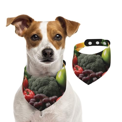Hundehalstuch, Obst und Gemüse, Haustier-Schal, verstellbar, waschbar, doppelseitig, Haustier-Halstuch, Baumwolle, Dreieck-Lätzchen, Hunde-Schals, Katzenschals für Welpen, Kostüm-Zubehör, Größe M Hundehalstuch, Obst und Gemüse, Haustier-Schal, verstellbar, waschbar, doppelseitig, Haustier-Halstuch, Baumwolle, Dreieck-Lätzchen, Hunde-Schals, Katzenschals für Welpen, Kostüm-Zubehör, Größe M von SDTYKHJ