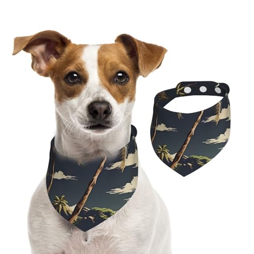 Hundehalstuch, Palme, Haustier-Schal, verstellbar, waschbar, doppelseitig, Haustier-Halstuch, Baumwolle, Dreieck-Lätzchen, Hunde-Schals, Katzen, Schals für Welpen, Kostüm-Zubehör, Größe L Hundehalstuch, Palme, Haustier-Schal, verstellbar, waschbar, doppelseitig, Haustier-Halstuch, Baumwolle, Dreieck-Lätzchen, Hunde-Schals, Katzen, Schals für Welpen, Kostüm-Zubehör, Größe L von SDTYKHJ