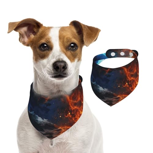 Hundehalstuch, Planet, Eis und Feuer, Haustier-Schal, verstellbar, waschbar, doppelseitig, Haustier-Halstuch, Baumwolle, Dreieck-Lätzchen, Hunde-Schals, Katzen, Schals für Welpen, Kostüm, Zubehör Hundehalstuch, Planet, Eis und Feuer, Haustier-Schal, verstellbar, waschbar, doppelseitig, Haustier-Halstuch, Baumwolle, Dreieck-Lätzchen, Hunde-Schals, Katzen, Schals für Welpen, Kostüm, Zubehör von SDTYKHJ