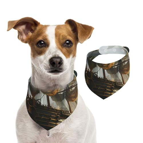 Hundehalstuch, cooles Piratenschiff, Haustier-Schal, verstellbar, waschbar, doppelseitig, Haustier-Halstuch, Baumwolle, Dreieck-Lätzchen, Hunde-Schals, Katzen, Schals für Welpen, Kostüm, Zubehör Hundehalstuch, cooles Piratenschiff, Haustier-Schal, verstellbar, waschbar, doppelseitig, Haustier-Halstuch, Baumwolle, Dreieck-Lätzchen, Hunde-Schals, Katzen, Schals für Welpen, Kostüm, Zubehör von SDTYKHJ