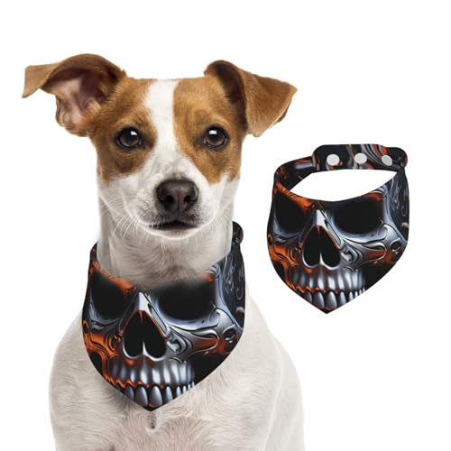 Hundehalstuch, cooles Totenkopf-Motiv, verstellbar, waschbar, doppelseitig, Haustier-Halstuch, Baumwolle, Dreieck-Lätzchen, Hunde-Schals, Katzenschals für Welpen, Kostüm, Zubehör, Größe M Hundehalstuch, cooles Totenkopf-Motiv, verstellbar, waschbar, doppelseitig, Haustier-Halstuch, Baumwolle, Dreieck-Lätzchen, Hunde-Schals, Katzenschals für Welpen, Kostüm, Zubehör, Größe M von SDTYKHJ