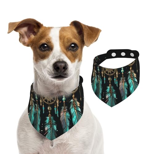 Hundehalstuch, dunkler Traumfänger, Haustier-Schal, verstellbar, waschbar, doppelseitig, Haustier-Halstuch, Baumwolle, Dreieck-Lätzchen, Hunde-Schals, Katzenschals für Welpen, Kostüm-Zubehör, Größe L Hundehalstuch, dunkler Traumfänger, Haustier-Schal, verstellbar, waschbar, doppelseitig, Haustier-Halstuch, Baumwolle, Dreieck-Lätzchen, Hunde-Schals, Katzenschals für Welpen, Kostüm-Zubehör, Größe L von SDTYKHJ