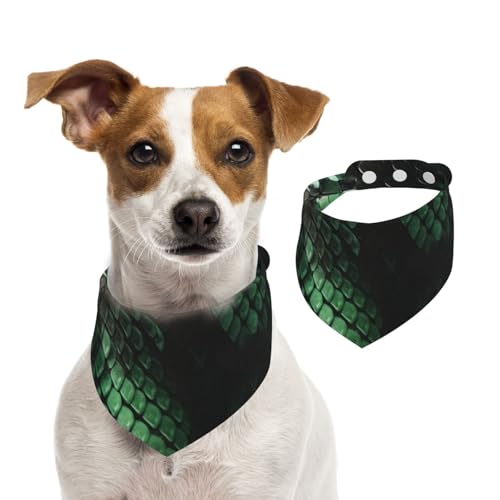 Hundehalstuch, grünes Schlangenleder, Haustier-Schal, verstellbar, waschbar, doppelseitig, Haustier-Halstuch, Baumwolle, Dreieck-Lätzchen, Hunde-Schals, Katzenschals für Welpen, Kostüm-Zubehör, Größe Hundehalstuch, grünes Schlangenleder, Haustier-Schal, verstellbar, waschbar, doppelseitig, Haustier-Halstuch, Baumwolle, Dreieck-Lätzchen, Hunde-Schals, Katzenschals für Welpen, Kostüm-Zubehör, Größe von SDTYKHJ