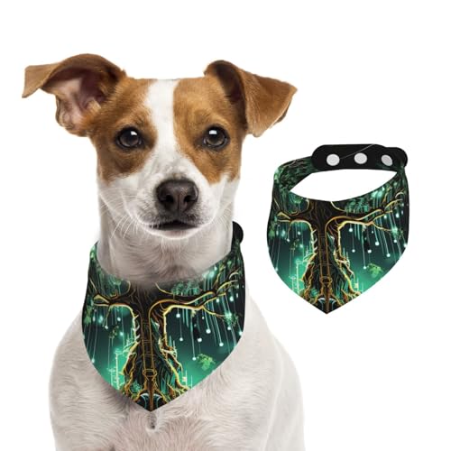 Hundehalstuch, magischer grüner Baum, Haustier-Schal, verstellbar, waschbar, doppelseitig, Haustier-Halstuch, Baumwolle, Dreieck-Lätzchen, Hunde-Schals, Katzenschals für Welpen, Kostüm-Zubehör, Größe Hundehalstuch, magischer grüner Baum, Haustier-Schal, verstellbar, waschbar, doppelseitig, Haustier-Halstuch, Baumwolle, Dreieck-Lätzchen, Hunde-Schals, Katzenschals für Welpen, Kostüm-Zubehör, Größe von SDTYKHJ