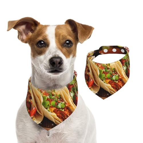 Hundehalstuch, mexikanisches Essen, Haustier-Schal, verstellbar, waschbar, doppelseitig, Haustier-Halstuch, Baumwolle, Dreieck-Lätzchen, Hunde-Schals, Katzenschals für Welpen, Kostüm, Zubehör, Größe M Hundehalstuch, mexikanisches Essen, Haustier-Schal, verstellbar, waschbar, doppelseitig, Haustier-Halstuch, Baumwolle, Dreieck-Lätzchen, Hunde-Schals, Katzenschals für Welpen, Kostüm, Zubehör, Größe M von SDTYKHJ