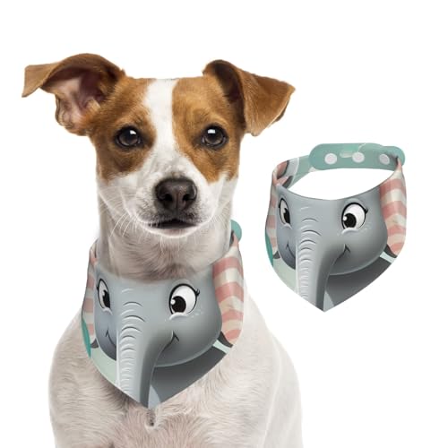 Hundehalstuch, niedlicher Elefant, verstellbar, waschbar, doppelseitig, Haustier-Halstuch, Baumwolle, Dreieck-Lätzchen, Hunde-Schals, Katzenschals für Welpen, Kostüm, Zubehör, Größe S Hundehalstuch, niedlicher Elefant, verstellbar, waschbar, doppelseitig, Haustier-Halstuch, Baumwolle, Dreieck-Lätzchen, Hunde-Schals, Katzenschals für Welpen, Kostüm, Zubehör, Größe S von SDTYKHJ