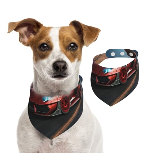 Hundehalstuch, rotes Rennauto, Haustier-Schal, verstellbar, waschbar, doppelseitig, Haustier-Halstuch, Baumwolle, Dreieck-Lätzchen, Hunde-Schals, Katzen, Schals für Welpen, Kostüm-Zubehör, Größe M Hundehalstuch, rotes Rennauto, Haustier-Schal, verstellbar, waschbar, doppelseitig, Haustier-Halstuch, Baumwolle, Dreieck-Lätzchen, Hunde-Schals, Katzen, Schals für Welpen, Kostüm-Zubehör, Größe M von SDTYKHJ