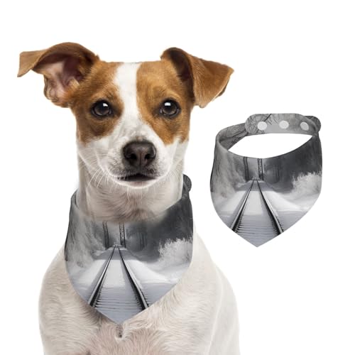 Hundehalstuch, schneebedeckte Zugbahnen, Haustier-Schal, verstellbar, waschbar, doppelseitig, Haustier-Halstuch, Baumwolle, Dreieck-Lätzchen, Hunde-Schals, Katzenschals für Welpen, Kostüm-Zubehör Hundehalstuch, schneebedeckte Zugbahnen, Haustier-Schal, verstellbar, waschbar, doppelseitig, Haustier-Halstuch, Baumwolle, Dreieck-Lätzchen, Hunde-Schals, Katzenschals für Welpen, Kostüm-Zubehör von SDTYKHJ