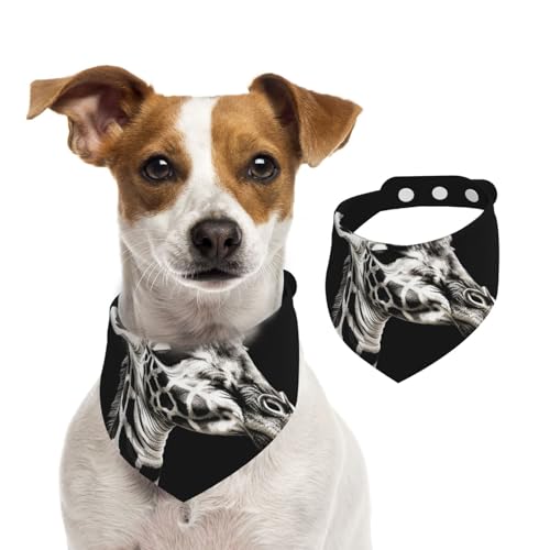Hundehalstuch, schwarz, Giraffe, Haustier-Schal, verstellbar, waschbar, doppelseitig, Haustier-Halstuch, Baumwolle, Dreieck-Lätzchen, Hunde-Schals, Katzenschals für Welpen, Kostüm-Zubehör, Größe L Hundehalstuch, schwarz, Giraffe, Haustier-Schal, verstellbar, waschbar, doppelseitig, Haustier-Halstuch, Baumwolle, Dreieck-Lätzchen, Hunde-Schals, Katzenschals für Welpen, Kostüm-Zubehör, Größe L von SDTYKHJ