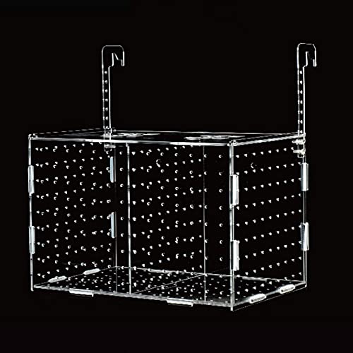 Fischzuchtbox Isolationsbox Züchter mit Haken Isolation Trennwand Schlüpfkasten Acryl Transparent Aquarium Brutkasten Inkubator Halter (Doppelgitter) von SDVantage