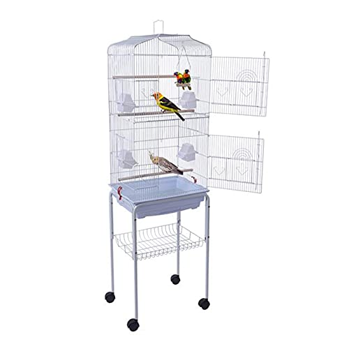 Käfig 149,9 cm Vogelkäfig Haustierbedarf Metallkäfig mit Rollständer Vogelkäfig von SDVantage