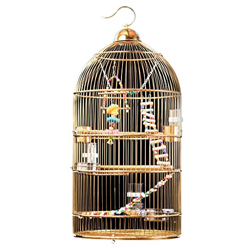 Käfig Luxus Europäischen Stil Großer Edelstahl Vogelkäfig Runder Käfig Papagei Vogelkäfig für mittelgroße und große Vögel oder Hotel Dekoration Vogelkäfig B von SDVantage
