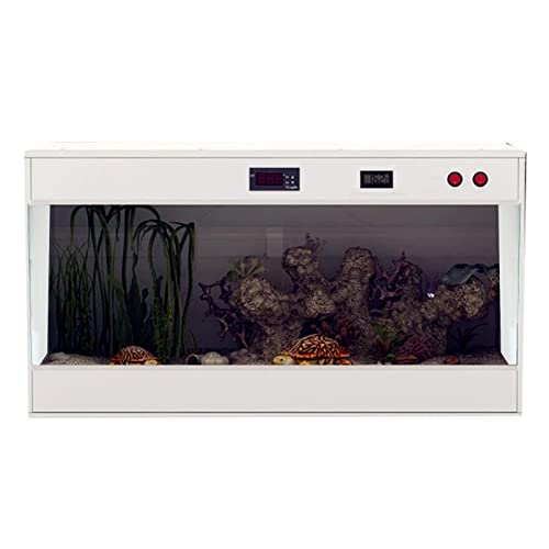 PVC Reptilien-Terrarium, Panorama-Zucht, lebende Eidechsen, Schildkröten-Futterbox, Heizung, warme Zucht, Haustierhaus, Lebensraum (weiß, 80 x 40 x 40 cm) von SDVantage