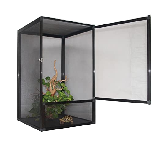 Reptile Habitat Futterbox, transparent, für Reptilienzucht, tragbar, Acryl-Terrarium für Amphibien, Spinne, Eidechse, Skorpion, Tausendfüßler, Schildkröte, Schlangen (Schwarz, 60 x 60 x 120 cm) von SDVantage