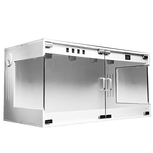 Reptilien-Zuchtbox PVCCage Haustier-Vivarium, Eidechse, Chamäleon, Futterterrarium, Panorama, belüfteter Brutkasten, Lebensraum für Schlangenschildkröten, Amphibien, Weiß (80 x 40 x 40 cm) von SDVantage