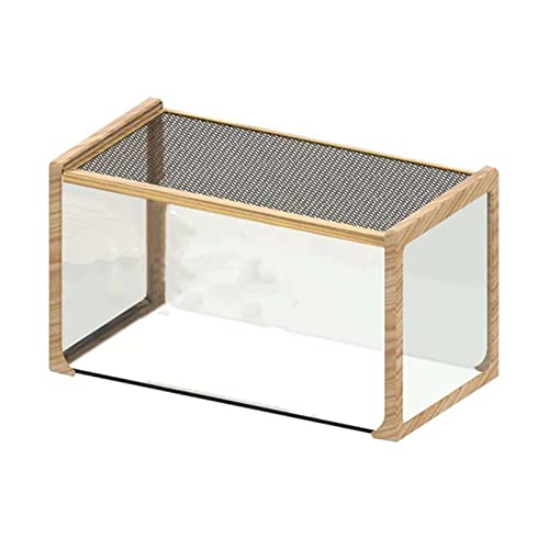 Reptilienkäfig Schildkröte Schildkröte Lebensraum Holzmaserung Eidechse Haustier Futterhaus Glas Lebensräume mit schwimmender Insel für Reptilien Amphibien (Holz, 76 x 42 x 122 cm) von SDVantage