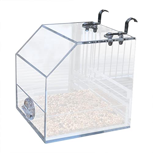 SDVantage Birdcages Transparenter Automatischer Vogelfutterspender - Keine Unordnung Vogelfutterstation Acryl Vogelkäfig Futterspender Vogelkäfig Zubehör für Sittiche Kanarienvögel COC von SDVantage