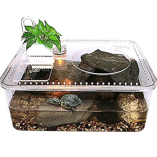 SDVantage Reptilienbecken, kleines Aquarium mit LED-Beleuchtung, Mini-Acryl für kleine Fische, Desktop-Aquarium-Starter-Kit mit Deckel für kleine Reptilien von SDVantage