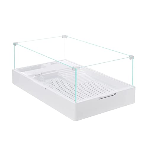 SDVantage Turtle Tank Turtle Tank Ökologischer Tank Kleines Glaslandschaftsterrarium Spezialtank zur Aufzucht von Schildkröten Große Villa für Haushalt Wohnzimmer Reptilienbecken (M), Medium von SDVantage