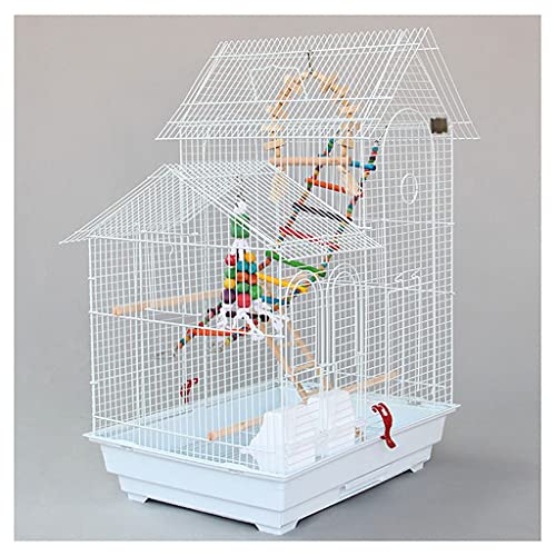 SDVantage Vogelkäfig/Vogelkäfig Doppeldach Papageienkäfig Brutgruppe Vogelkäfig Papagei Vogelkäfig Groß mit Futterstation Haustierspielzeug Geeignet für Finken und Tauben Kleine Papagei Gold von SDVantage