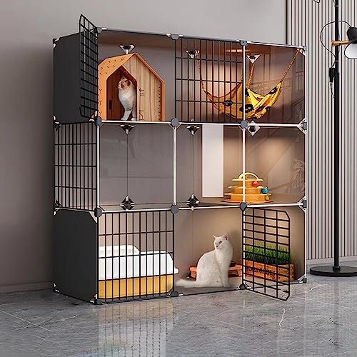 Katzenkäfige Indoor Groß Tragbarer Katzenkäfig 3 Etagen Katzenkäfig Haustierkäfig für Kleintiere für 1-4 Katzen Chinchilla Kleintiere (107 * 37 * 107 cm) von SDdPulse