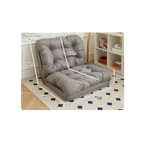 SDdPulse Bodenstuhl mit Rückenstütze verstellbar faul Schlafsofa Boden Couch Großer Sitzsack Bett für Menschen Gepolstertes Schlafbett, Couch Liege, Dunkelgrau - 90 cm SDdPulse Bodenstuhl mit Rückenstütze verstellbar faul Schlafsofa Boden Couch Großer Sitzsack Bett für Menschen Gepolstertes Schlafbett, Couch Liege, Dunkelgrau - 90 cm von SDdPulse