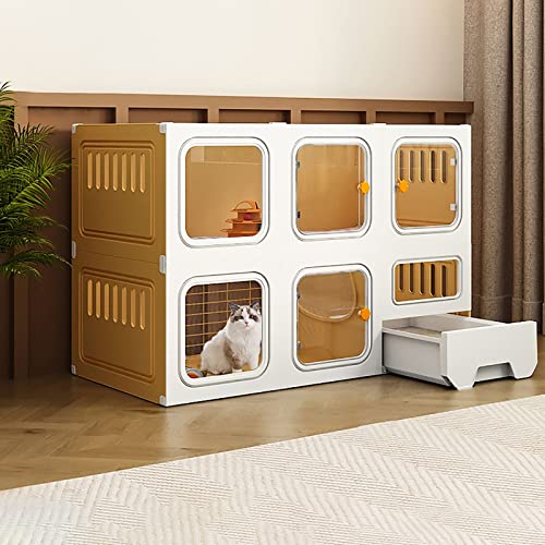 SDdPulse Katzenkäfig für den Innenbereich, Katzenkäfige Laufstall, Katzengehege, Kleintierkäfig, Katzenschrank, halbgeschlossen, abnehmbar, großer Übungsplatz, ideal für 2-3 Katzen (mit Katzenklo 105 SDdPulse Katzenkäfig für den Innenbereich, Katzenkäfige Laufstall, Katzengehege, Kleintierkäfig, Katzenschrank, halbgeschlossen, abnehmbar, großer Übungsplatz, ideal für 2-3 Katzen (mit Katzenklo 105 von SDdPulse