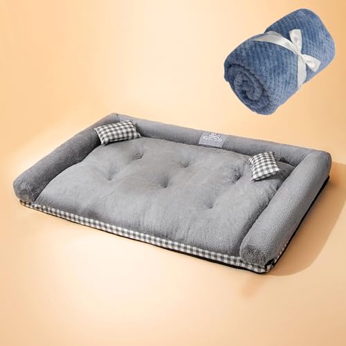 SDdPulse Orthopädisches Hundebett, Nackenrolle für große Hunde, Hundebett für extra große Hunde, abnehmbarer, waschbarer Bezug, Haustierbett, Grau, XL3 SDdPulse Orthopädisches Hundebett, Nackenrolle für große Hunde, Hundebett für extra große Hunde, abnehmbarer, waschbarer Bezug, Haustierbett, Grau, XL3 von SDdPulse