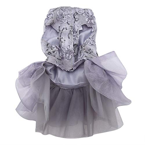 Sommer-Haustiertuch für Kleine Hunde, Haustierkleid, Hundekleid, Hundehochzeitskleid, Roségoldenes Hundekleid, Kleid für Welpen, Pailletten, Prinzessin, Blasenrock, von SEAFRONT